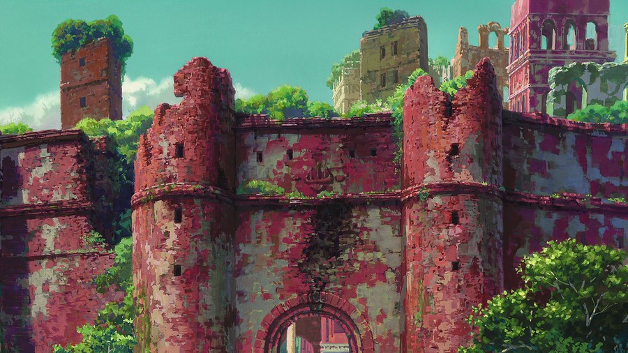 Ancient Majesty: Overgrown Castle Amidst Verdant Splendor