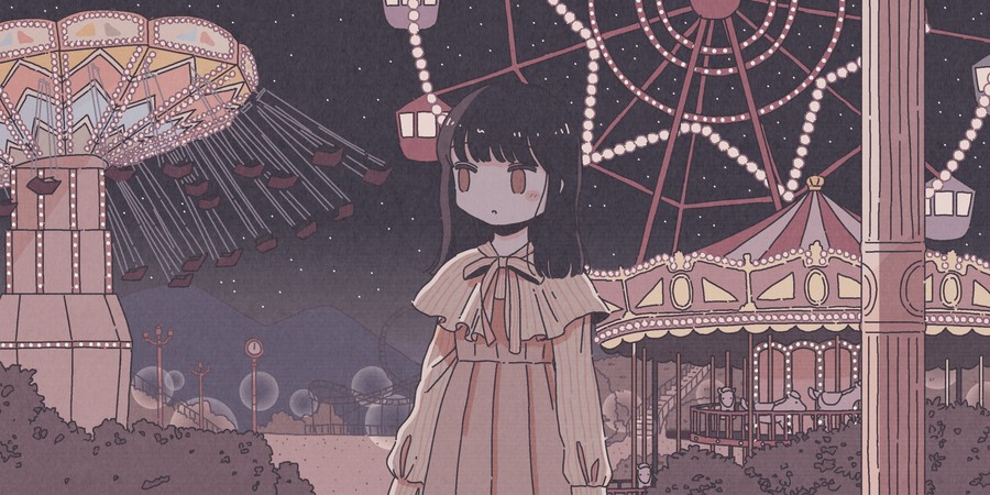 Enchanted Elegance: A Whimsical Anime Night at the Amusement Park