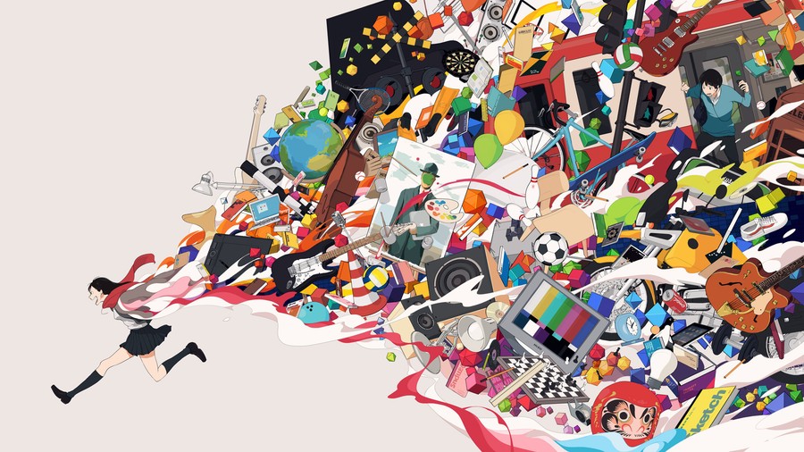 Symphony of Chaos: An Anime-Inspired Explosion of Color and Motion