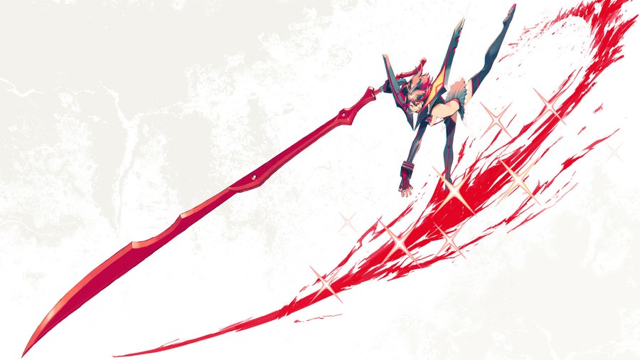 Unleashing Fury: Anime Swordswoman Soaring with Glowing Blade
