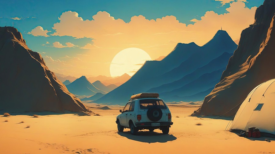 Aurora Desert Sunset