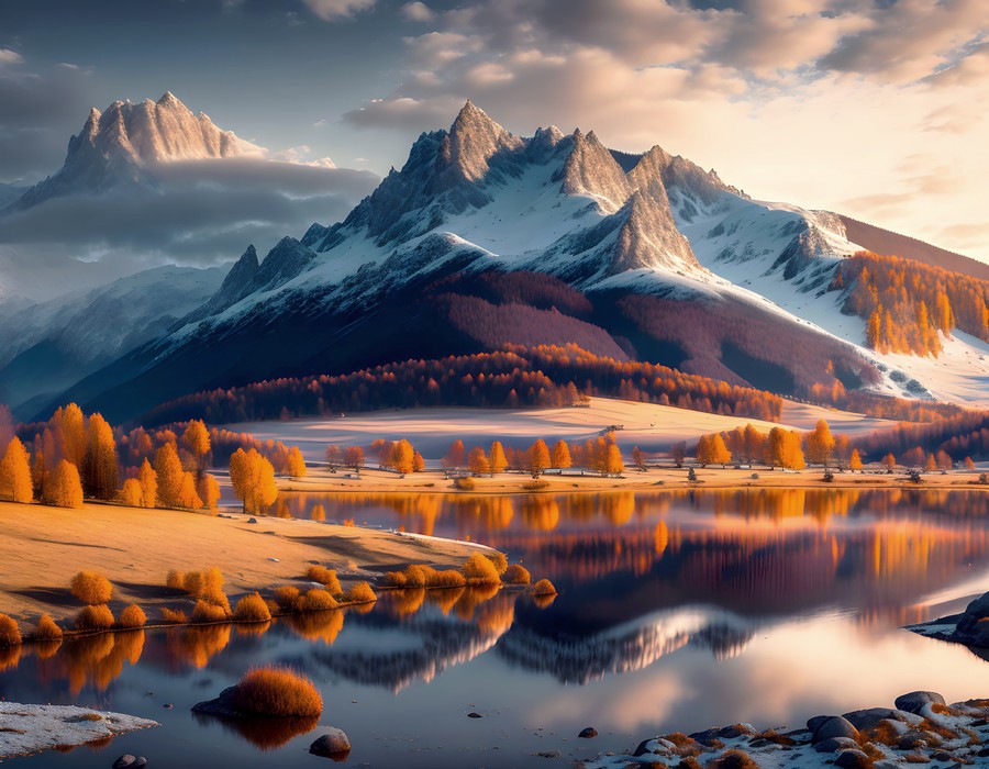 Autumn Reflections in Alpine Wonderland