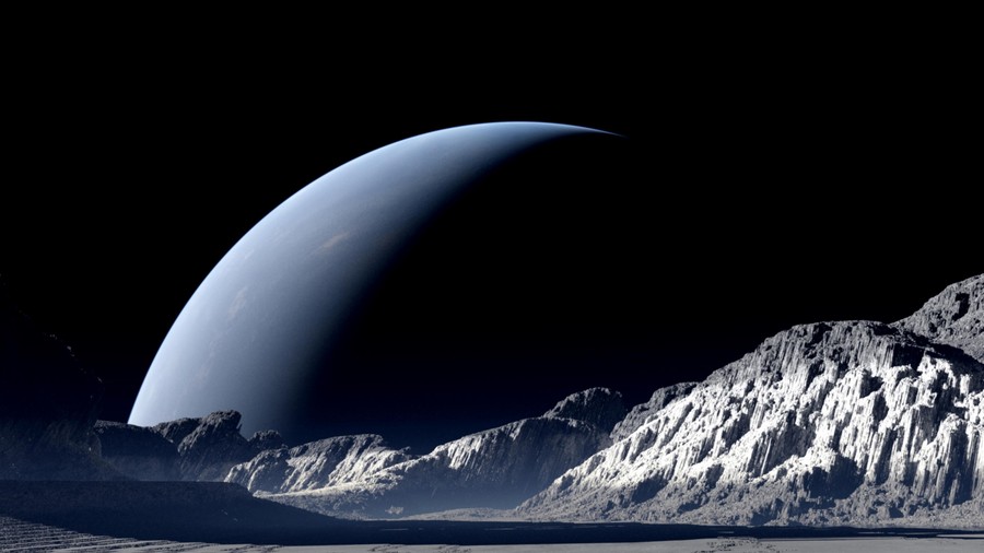 Celestial Serenade: Inverted White Peaks of the Shadowed Abyss