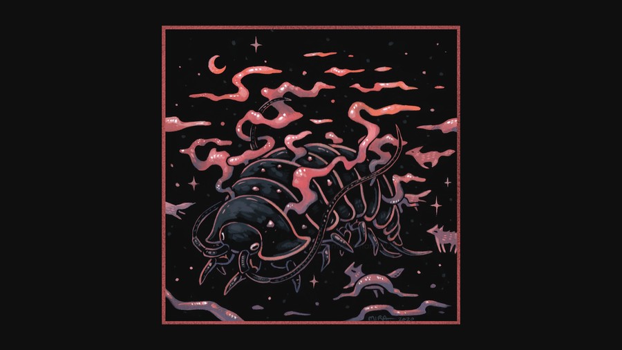 Crescent Moon Over Cosmic Abyss: A Black Creature's Ethereal Dreamscape