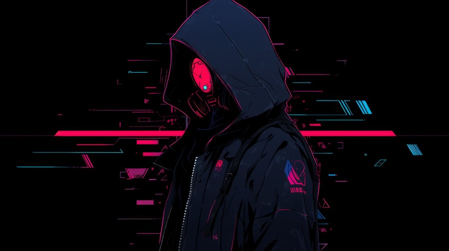 Cyberpunk Enigma: Neon Shadow in Futuristic Attire
