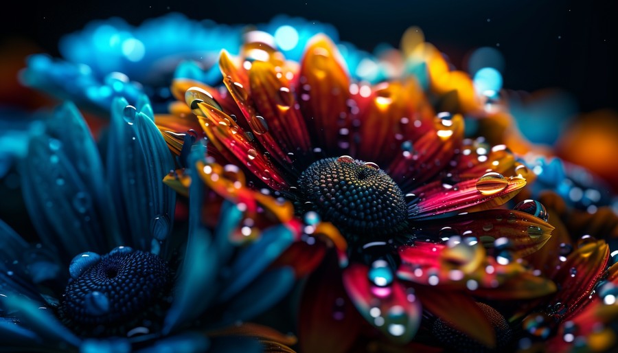 Dew-Kissed Blossoms Under Celestial Glow