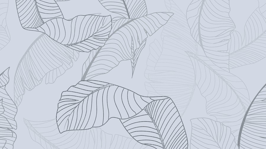 Monochrome Leaf Line Art Wallpaper: Minimalist Botanical Elegance
