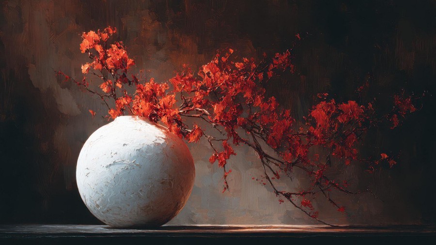 Ember Blossoms in Amber Night