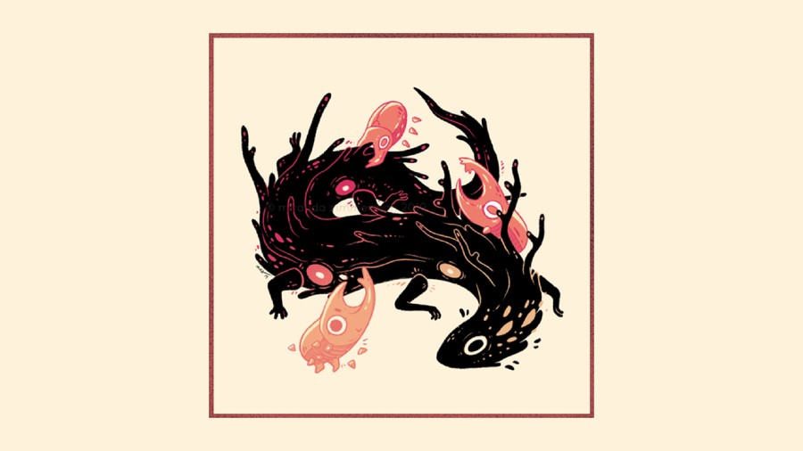 Enigmatic Celestial Whimsy: Abstract Creature Amidst Translucent Forms