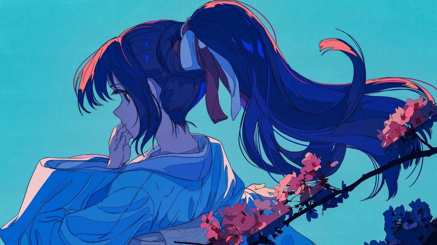 Ethereal Anime Beauty: Cherry Blossom Serenade