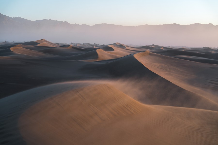 Ethereal Desert Dreams: Sunrise Over Golden Dunes