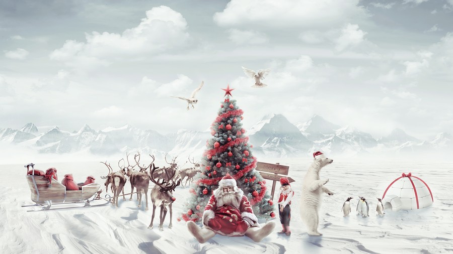 Festive Fantasy: A Whimsical Snowy Christmas Wonderland