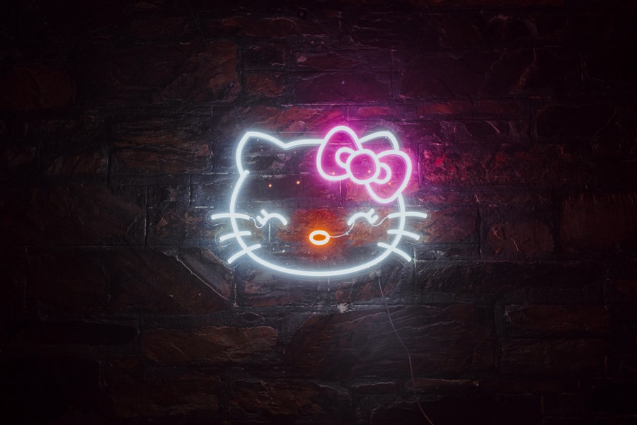 Glowing Hello Kitty Neon Sign