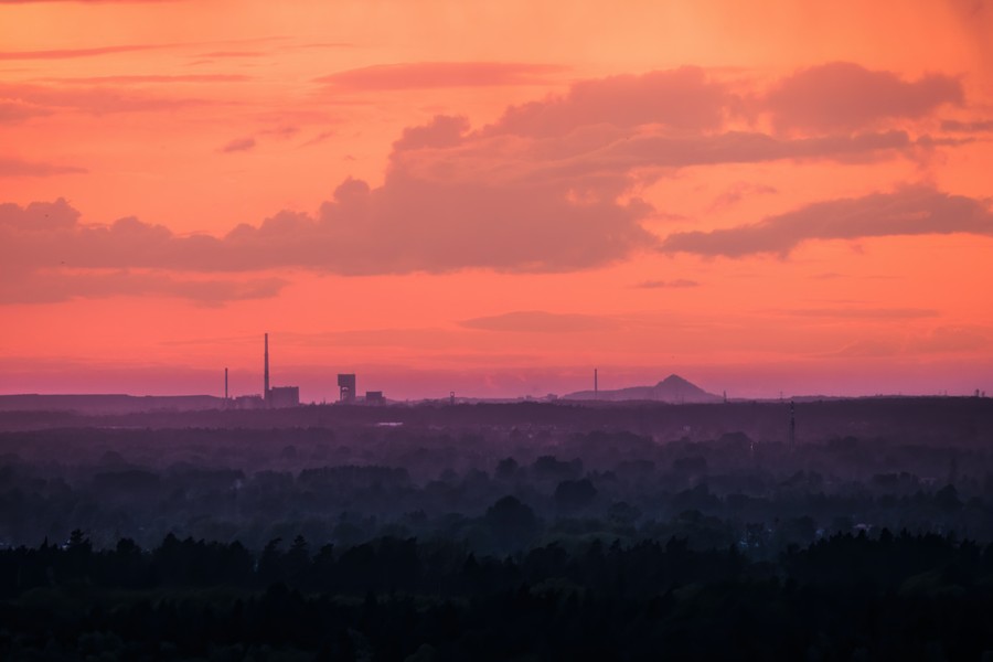 Industrial Silhouette at Sunrise