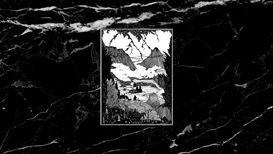 Monochrome Mountain Majesty: Ethereal Landscape in Black and White