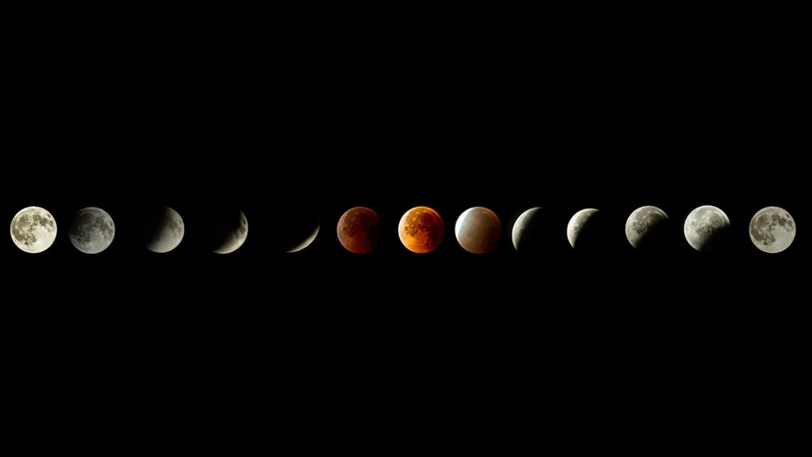Celestial Harmony: The Moon's Phases in Cosmic Splendor
