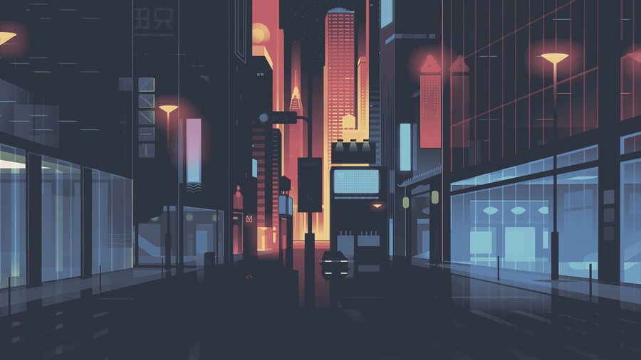 Neon Cityscape at Night