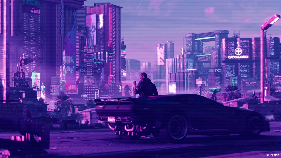 Neon Drift: Dystopian Futurism in Crimson and Cyberglow