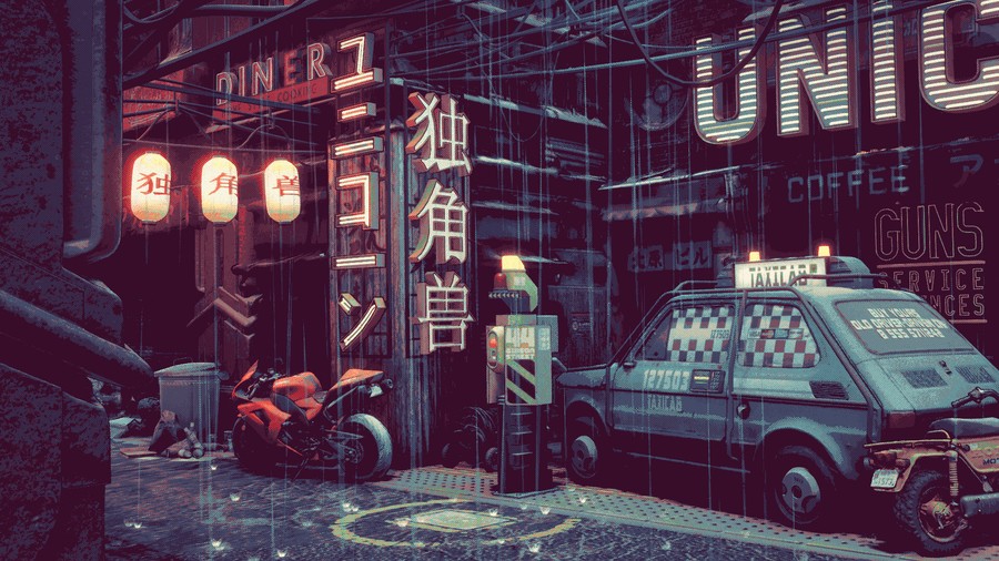 Neon Rain Cyberpunk Grit