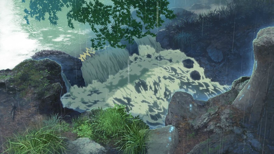 Serene Tranquility of a Hidden Waterfall Amongst Verdant Rocks and Mist