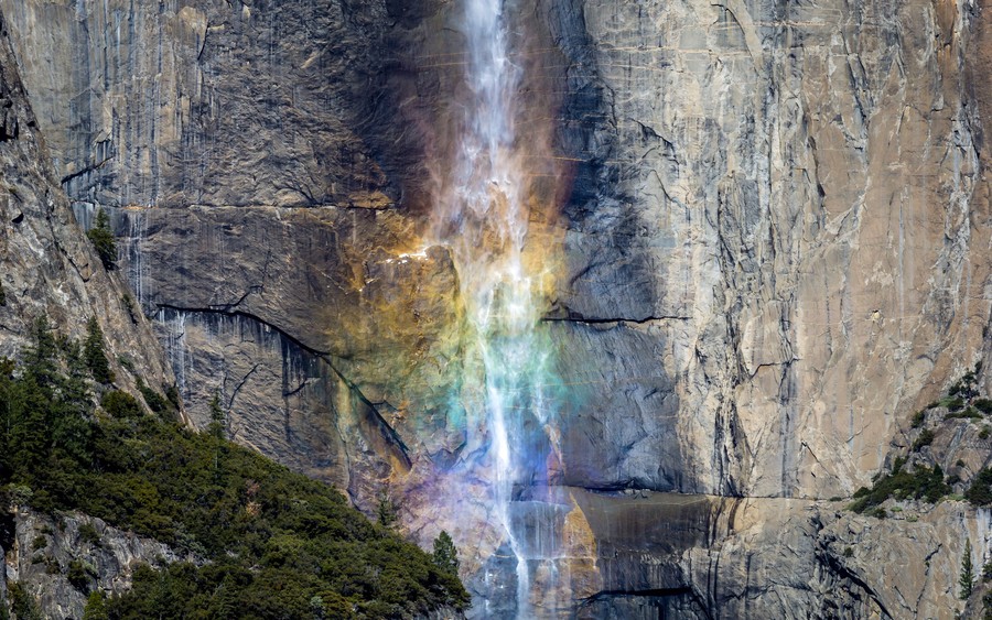 Solar Spectrum Cascade: A Celestial Waterfall's Morning Majesty