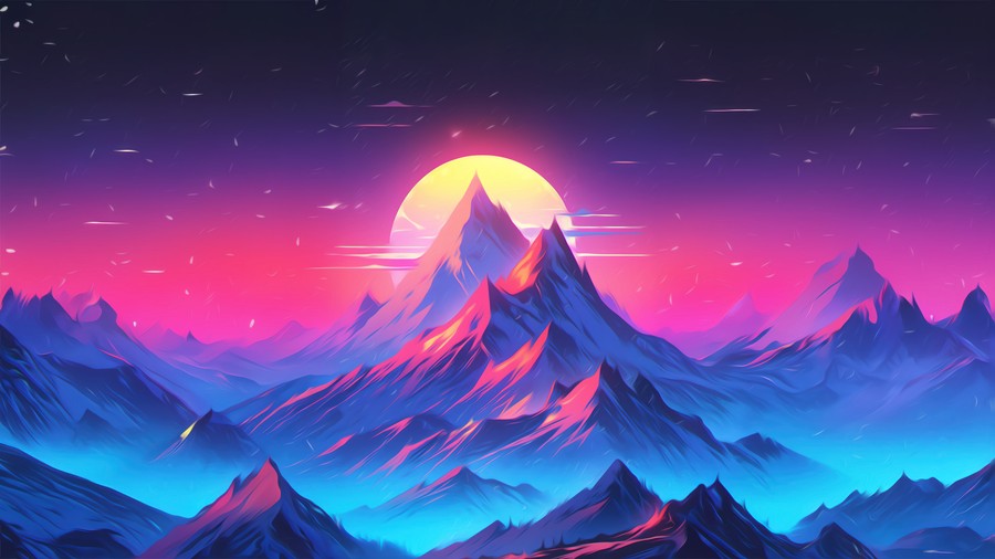 Starry Mountain Sunset