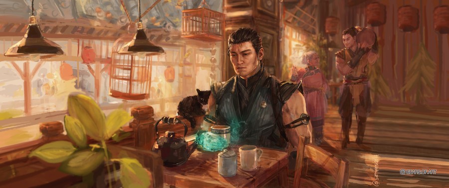 Starry Night Cafe Scene