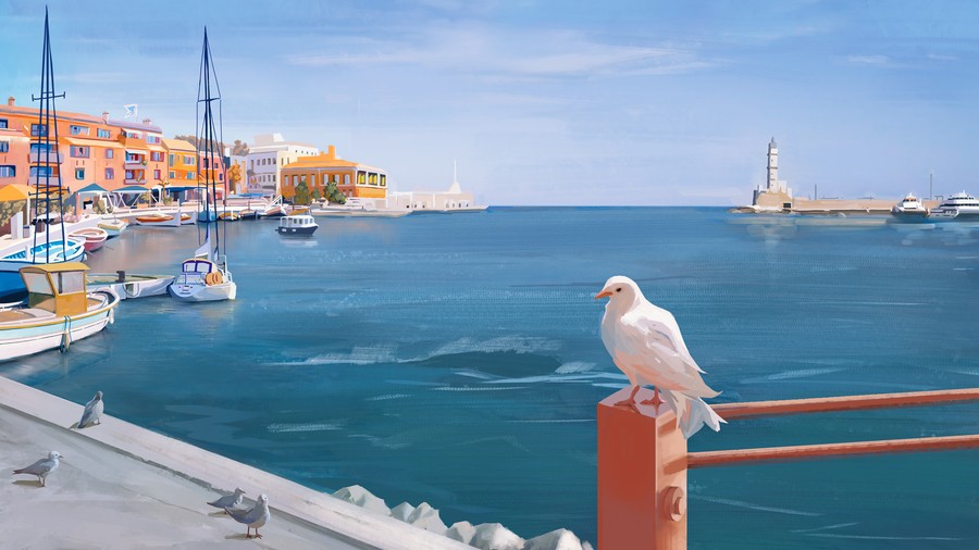 Sunrise at Coastal Townscape