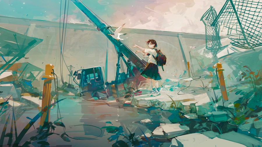 Twilight's Echo: A Sailor's Resilience in the Shattered Sky