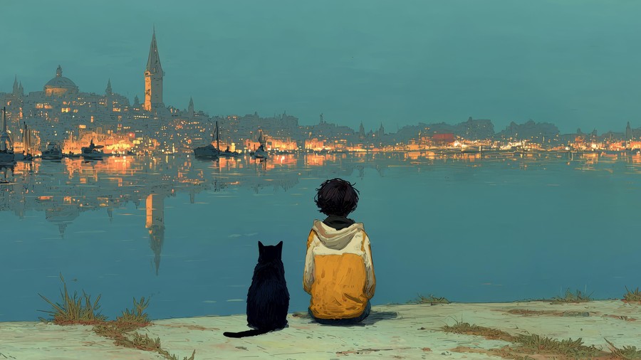 Twilight Serenade: Whispers of the Evening Beneath a Silver Lake