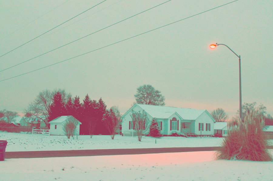 Winter's Glow: Cozy Solace Under the Neon Light