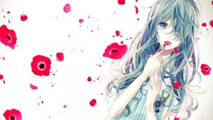Charming Daydream: Anime Girl with Butterflies and Flowers - 可爱壁纸
