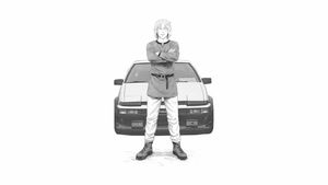 Dynamic Anime Warrior Awaits: Street Racing Visions - Niedliches Hintergrundbild