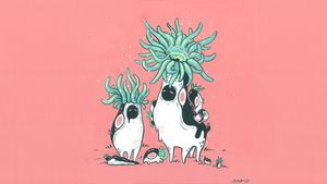 Aquatic Whimsy Amongst Coral - Cute Wallpaper