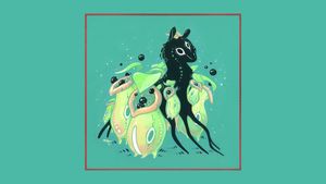 Celestial Black Stallion with Cosmic Creatures - Cute Wallpaper