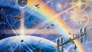 Celestial Harmony: Radiant Colors and Cosmic Exploration - Fond d'écran mignon
