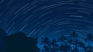 Celestial Reverie: Starry Serenity in Midnight Gradient - 귀여운 배경화면