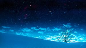 Celestial Whispers: A Starry Horizonscape - Cute Wallpaper