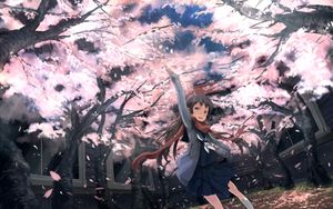 Cherry Blossom Grace Anime Wallpaper - 可爱壁纸