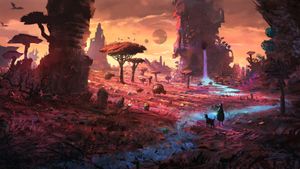 Cosmic Disquietude: A Journey Through an Alien Twilight - Cute Wallpaper