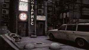 Nostalgic Grit: Cyberpunk Alleyway at Night - Fondo de pantalla lindo