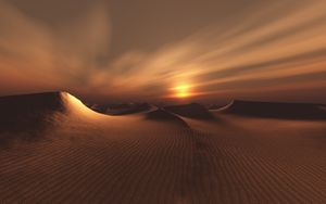 Desert Sunset Serenity - Cute Wallpaper