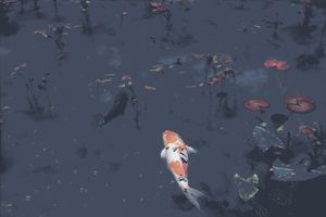 Ethereal Tranquility: Autumn’s Embrace Underwater Ballet of Koi Fish - Cute Wallpaper