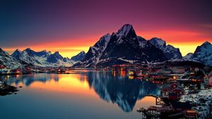 Frostlight Reflections of a Twilight Village - Cute Wallpaper