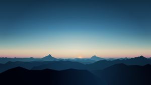 Futuristic Sunrise Mountain Silhouettes – A Dreamy Dreamscape with Gradient Sky & Reflective Lakes - Cute Wallpaper
