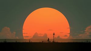 Golden Sunset Reflections - Cute Wallpaper