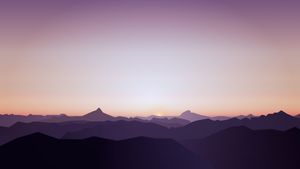 Silhouette of Serenity: Gradient Peaks Under a Cosmic Horizon - Cute Wallpaper