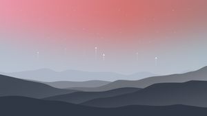 Gradient Sky Over Silhouetted Peaks - Cute Wallpaper