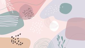 Harmony in Pastels: Geometric Abstraction Meets Organic Flow - Cute Wallpaper