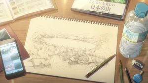 Ink and Pixels: Japanese-Inspired Landscape Sketchbook Amidst Creative Chaos - Fondo de pantalla lindo